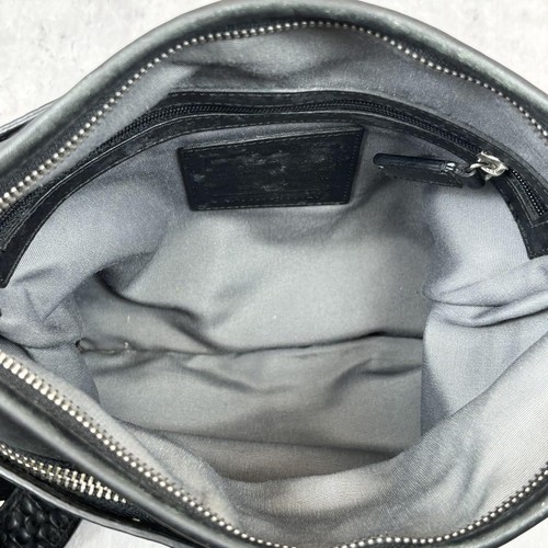 Coach Sacoche Signature Leather Nylon Black Crossbody Bag Used - Picture 8 of 9