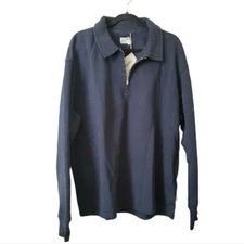 NWT Frank and Oak Men’s The Half Zip Sweatshirt Deep Blue Size XL Reg. $119