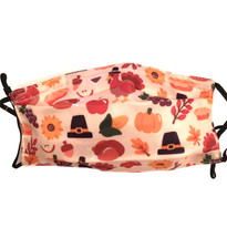Thanksgiving Day Autumn Face Mask adjustable nose guard filter pouch 2 filters