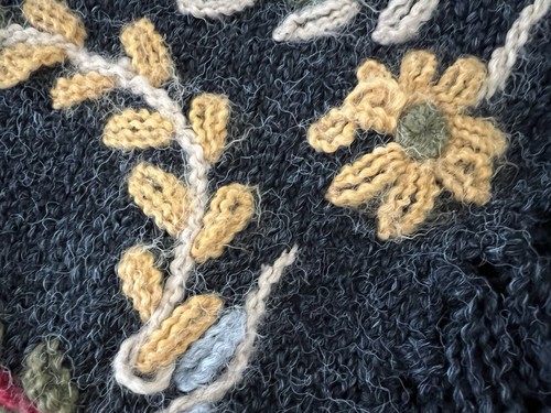 Peruvian Trading Company blau Fransen bestickt Schal Blumenmuster weich - Bild 15 von 18