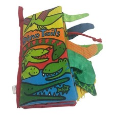 Jellycat Dino Tails Dinosaur Sensory Book Soft Cloth, Crinkly Jelly Cat