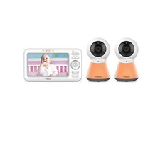 VTech VM5254-2 Two Camera 5 Digital Video Baby Monitor with Night Light, White