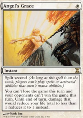 MTG Angel's Grace - Foil, Time Spiral, Heavily Played, English