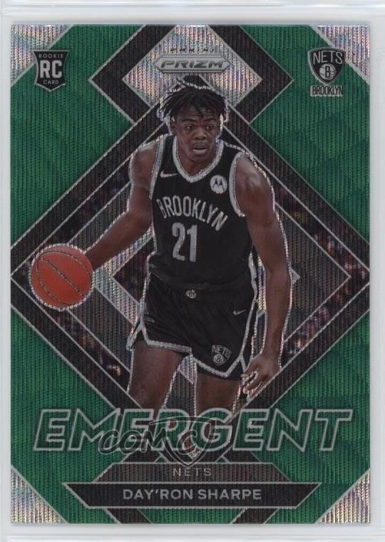 2021-22 Panini Prizm Emergent Green Wave Prizm Day'Ron Sharpe #27 11es