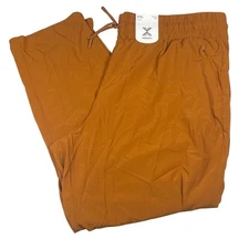 Xersion Pants NWT Women's Size XXL Mid Rise Brown Tapered Elastic Waist Pockets