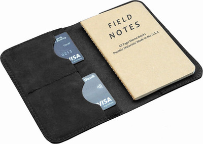 Leather Journal Cover for Field Notes, Small Pocket Size Notebook 3.5'' X