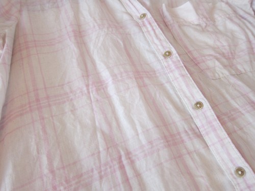 Free People No Limits Plaid Linen Button Down Shirt Size Small Pink White - Picture 3 of 17