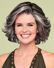 High Impact Avg Cap Color GL60-101 SILVERY MOON Gabor Wigs 9" Long Layered Wave