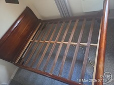 Mahogany Sleigh Bed king Size Frame... heavy duty bed for playing trampoline ;-)