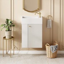18.5 inch Modern Floating Bathroom Vanity with Resin Basin - Perfect for Small
