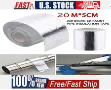 2" x 65' Adhesive Exhaust Header Pipe Wrap Heat Shield Tape Exhaust Heat#