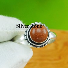 Sunstone Gemstone 925 Sterling Silver Handmade Jewelry Ring Size 5 to 13