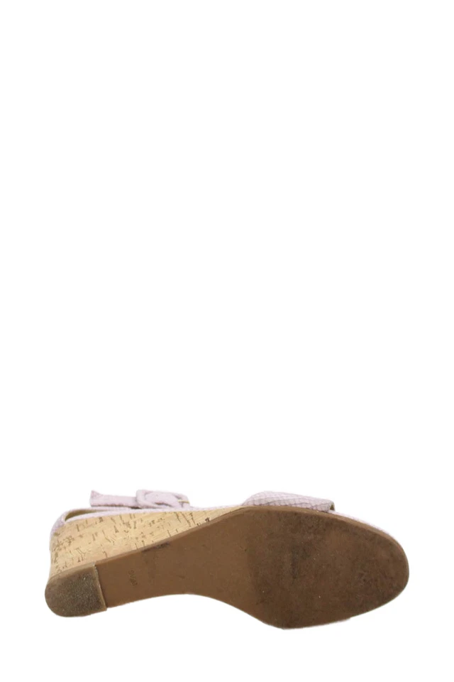 Talbots Womens Snakeskin Print Wedge Sandals Lavender Size 8.5 Medium - Image 4 of 4