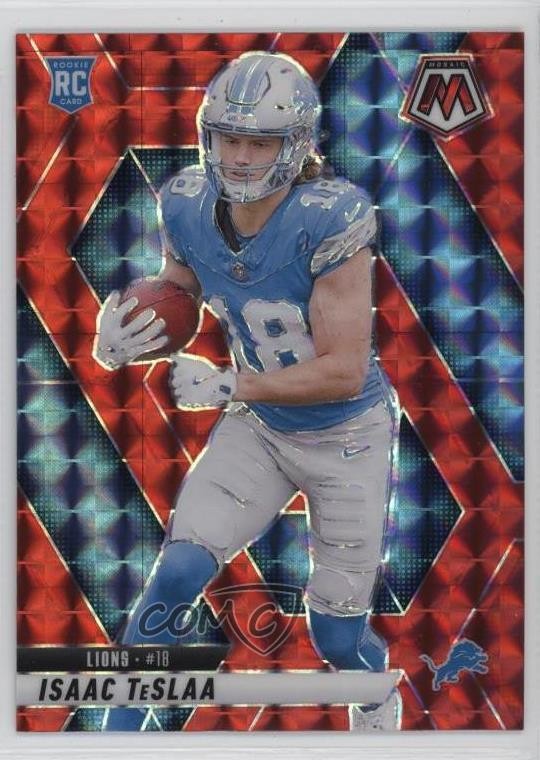2025 Panini Mosaic Rookies Red Mosaic Prizm Isaac Teslaa #319 Rookie RC 19jf