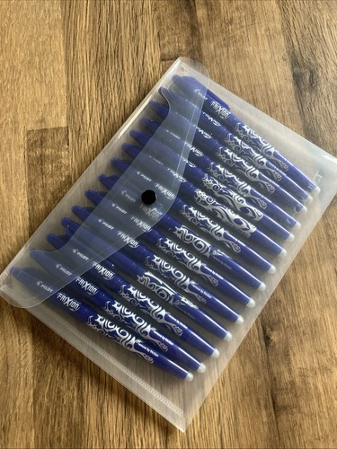Pilot Frixion Rollerball Erasable Pen,0.7mm Nib,CAPPED,BLUE( 14 PENS+D/WALLET ) - Picture 12 of 16