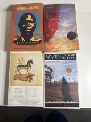 Dave Eggers Lot Of 4 Pb s  - What Is The What, Heartbreaking, Hungry & Velocity