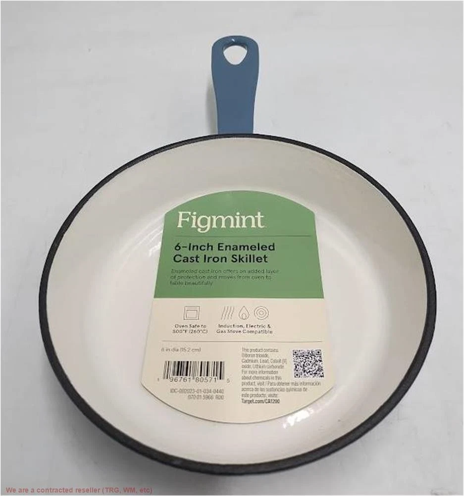 6" Enameled Cast Iron Skillet Blue - Figmint