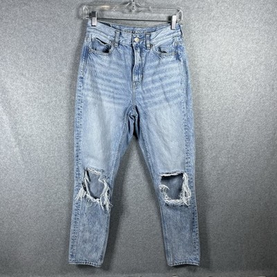 American Eagle Mom Jean Distressed Jeans Women's Size 2 100% Cotton