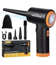 WHATOOK Compressed Air Duster - 3 Speeds 60000 RPM with LED Light