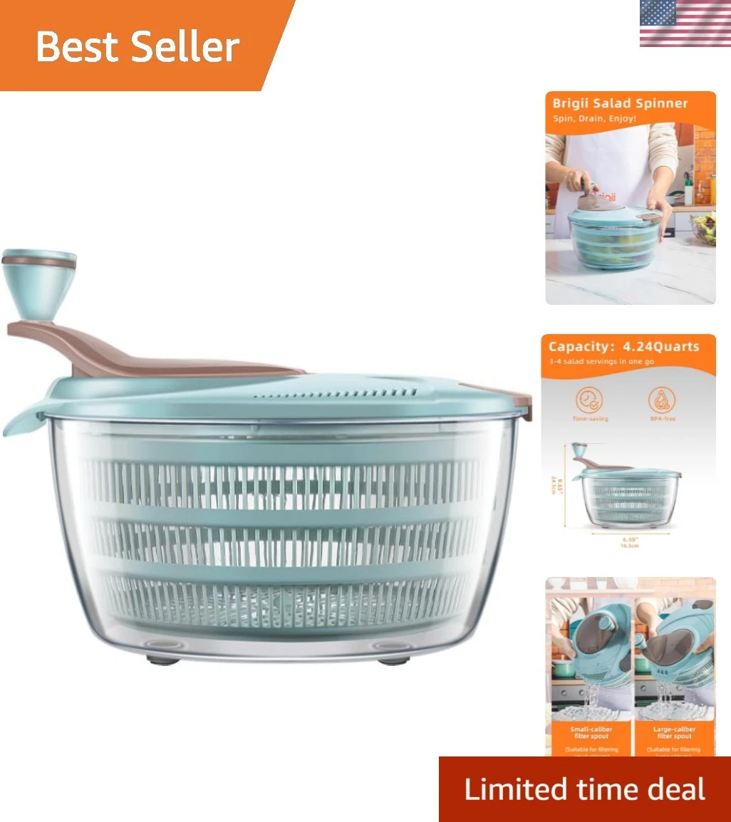 Salad Spinner, 4.24 Quart Lettuce Spinner with Double Drainage Holes, Salad D...
Opens in a new wind