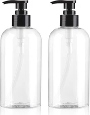 Empty Pump Bottles Dispenser 12.85Oz/380Ml, Refillable Clear Bpa-Free Plastic Pu