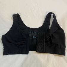 Marena Recovery Compression Bra Size 38 B/C Black Post Surgery Adjustable