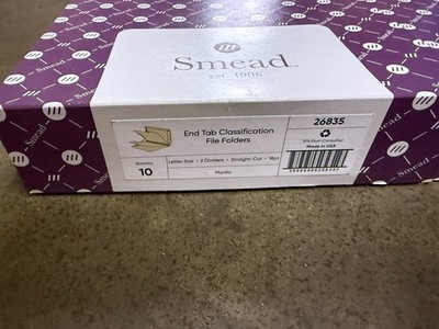 Smead 26835 End Tab Classification Folders Letter Six-Section 10/Box Lot of 2