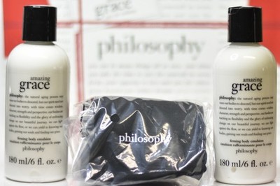 2X PHILOSOPHY Amazing Grace Firming Body Emulsion Lotion 6oz each + Eye Mask NEW