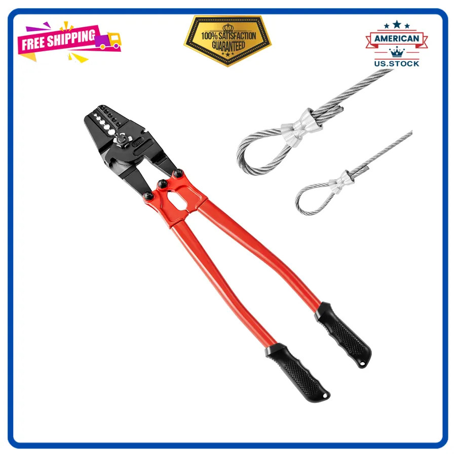 VEVOR 24 Inch Hand Swager Crimper for Copper Aluminum Oval and Stop Sleeves