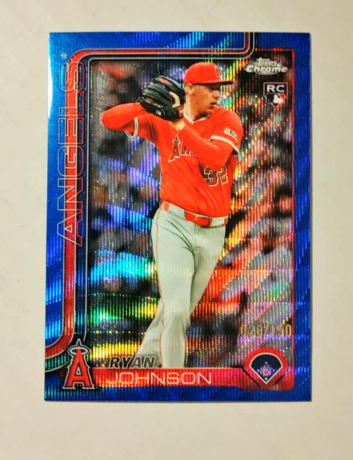 Ryan Johnson 2025 Topps Chrome RC BLUE Wave REFRACTOR 026/150 Angels #USC116 z56