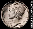 1944-D Mercury Dime- Full Split Bands- Choice Gem Brilliant Unc++++ #J8973