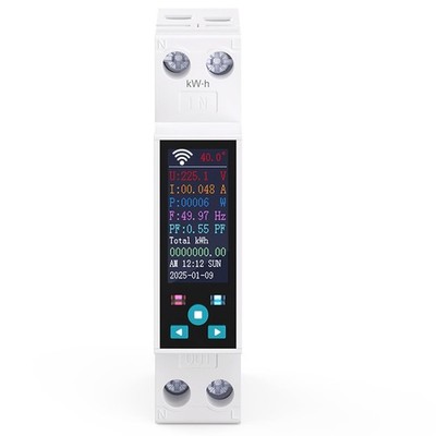 Wlan Energiezähler 50A 1 phasiger LCD Digitale Stromzähler Hutschiene DIN mit