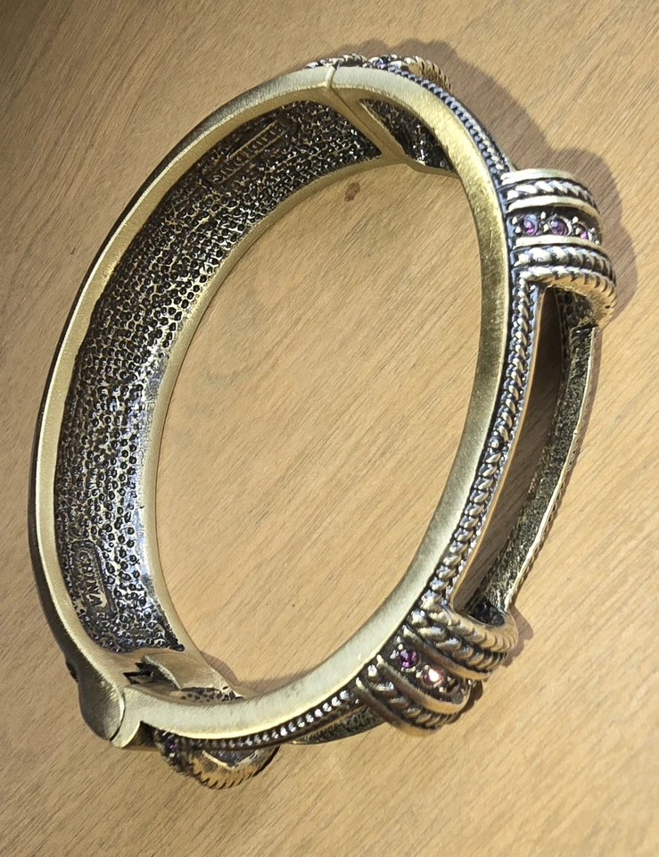 Brazalete Brazalete Heidi Daus Swarvoski Cristal Bisagras Calado Tonos Rosa Foto 3 de 4