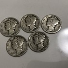 MIXED Lot of NINE 6 CIRCULATED Roosevelt 90% Silver Dimes, 5 Mercury Silver Dime — photo 2