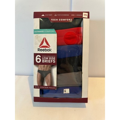 Reebok Tech Comfort Low Rise Briefs - 6 Pack - Moisture Wicking - 3XL