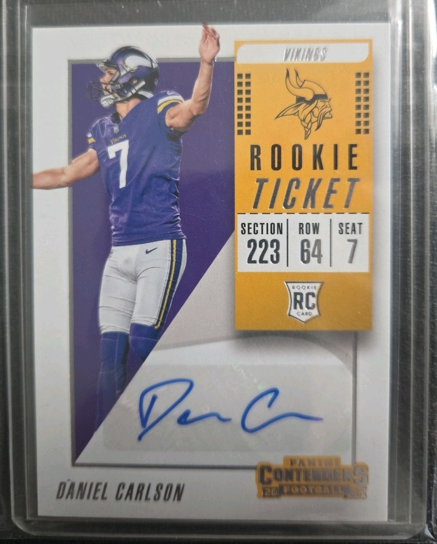 2018 Panini Contenders Rookie Ticket Autograph Daniel Carlson #217 (AU, RC)