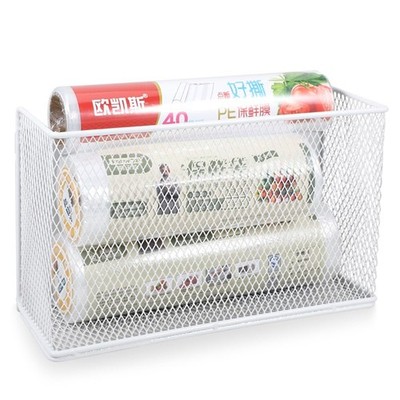 Magnetic Shelf for Fridge, Aluminum Foil & Plastic Wrap Holder Organizer for ...