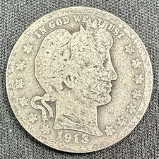 1913 (P) Barber Quarter - AG - Crusty and Original Better Date - Free Shipping!