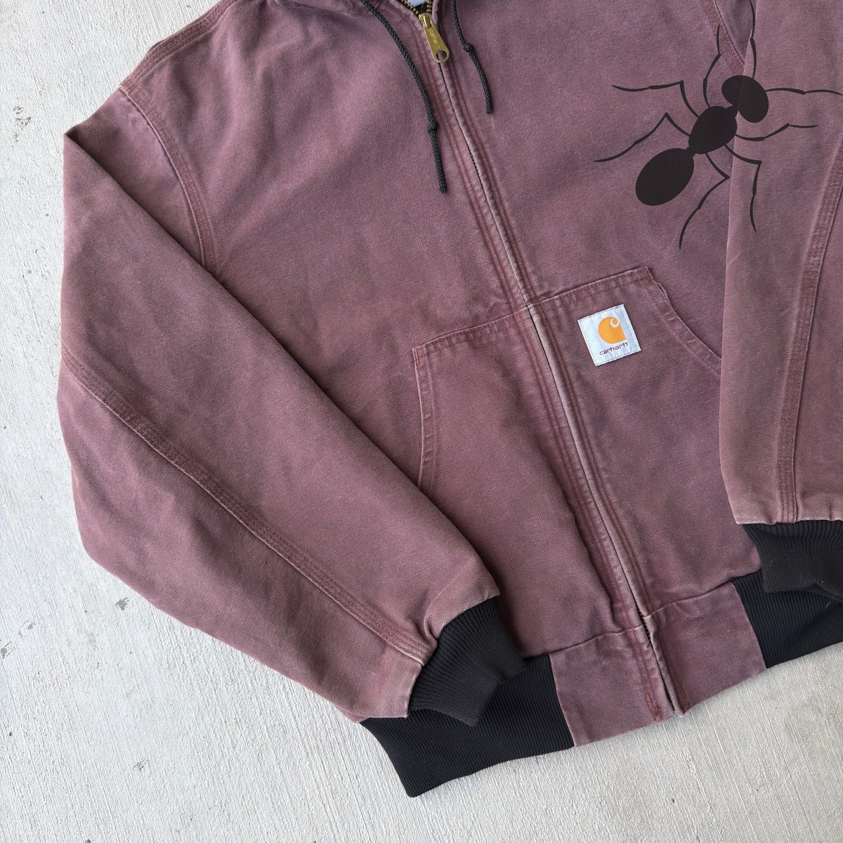 Carhartt JR135 Purple hooded work wear jacket Large | eBay