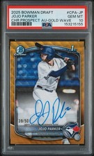 2025 BOWMAN DRAFT CHROME PROSPECT AUTO GOLD WAVE /50 #CPA-JP JOJO PARKER PSA 10