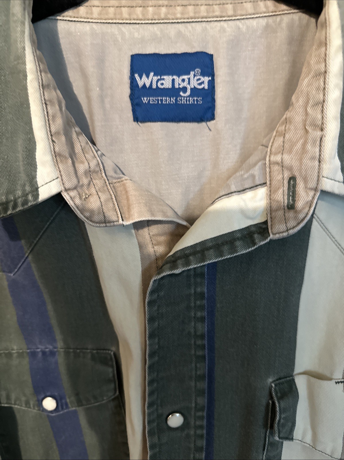 Vintage 90’s Wrangler Brushpopper Shirt 3x-4x Western Rodeo Cowboy Snap Front image 2