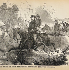 1884 General Sherman Wood Engraving