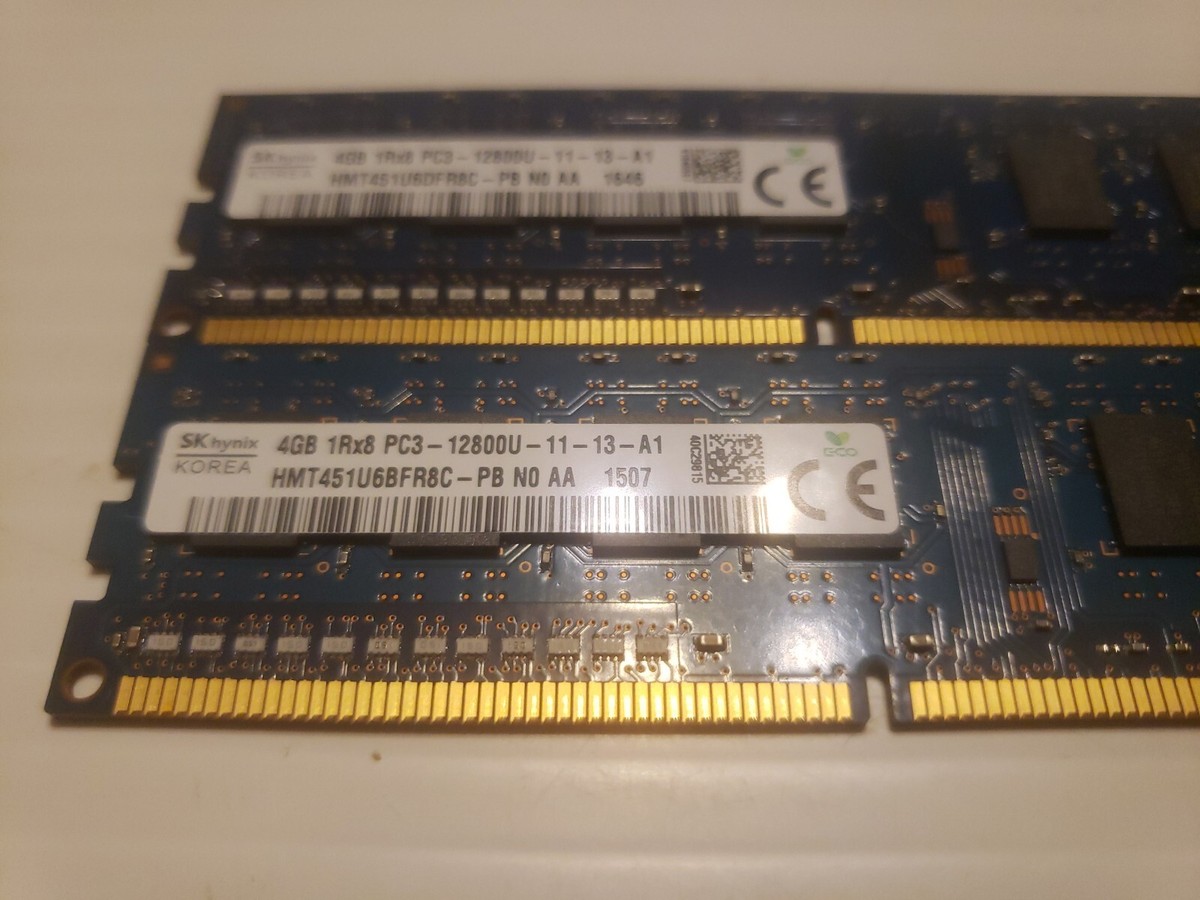 SK Hynix 8GB (2x 4GB Each) 1Rx8 PC3L-12800U-11-13-A1 DDR3