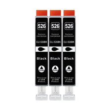 3x XXL Drucker Patrone für Canon CLI-526 BK Schwarz IP4850 MG5250 MG5350
