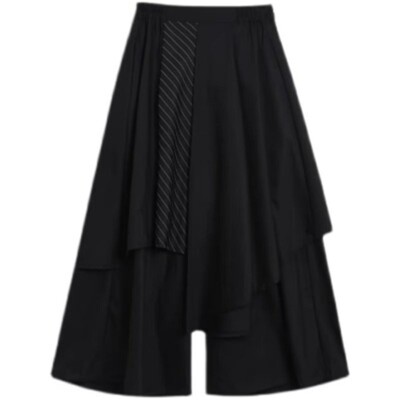 Japanese Street style Irregular Wide Leg Pants Women Loose Skirt