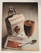 Carnation Slender 1967 Life Print Add 13x11 Diet Nutrition Weight Loss