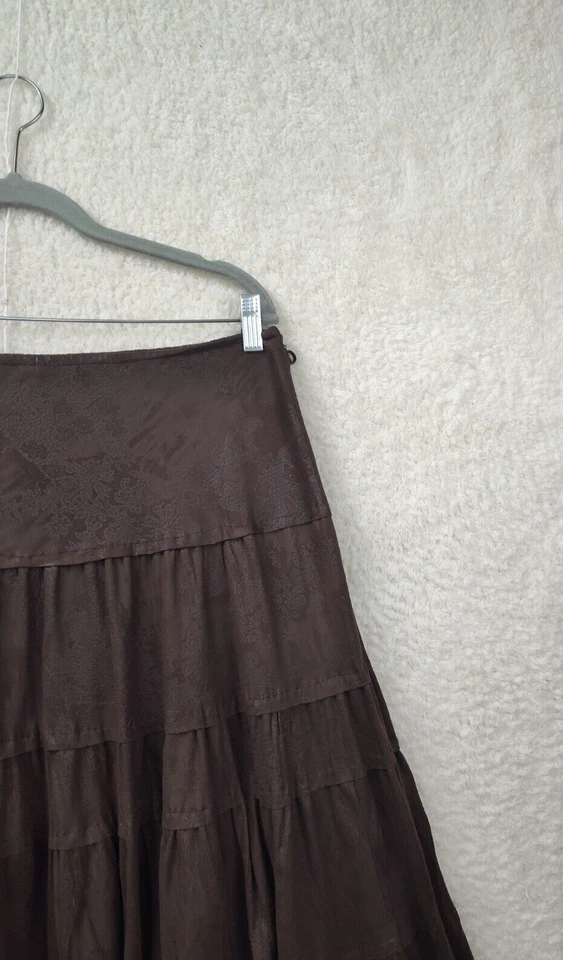 Com Elle женская юбка 2 коричневый напечатано 100% полиэстер оборки обычный крой Midi - Изображение 3 из 4