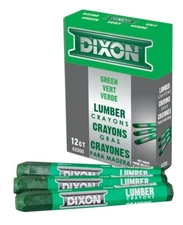 DIXON LUMBER CRAYONS 12 PACK GREEN #52200 HEX SHAPE FAST SHIPPING!! 4483889