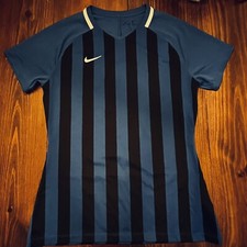 Nike Shirt Women Blue Medium Jersey Striped Division III Soccer Shirt Sleeved