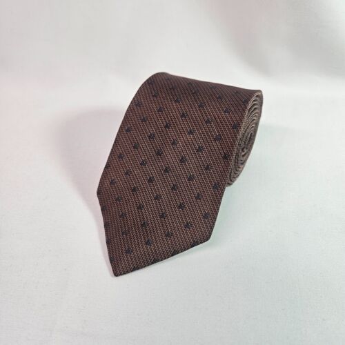 Calvin Klein 100% Italian Silk Tie Geometric Brown 3.25" x 57.5"